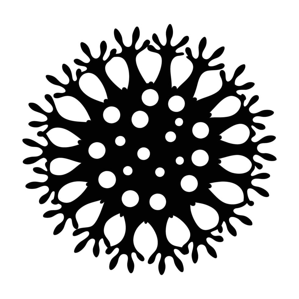 Striking bubble coral with rounded polyps extending outward showcased in isolated line art silhouette design vector