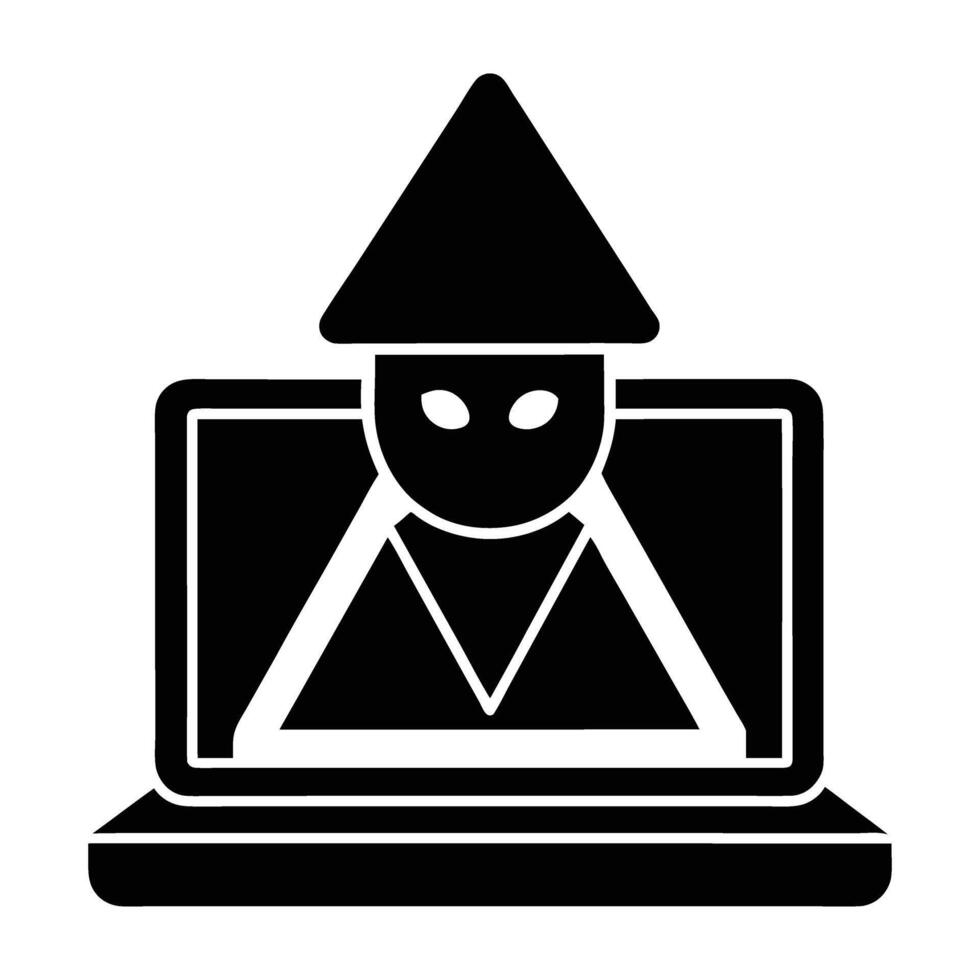 A striking alert showing a hacking attempt on a computer screen vector