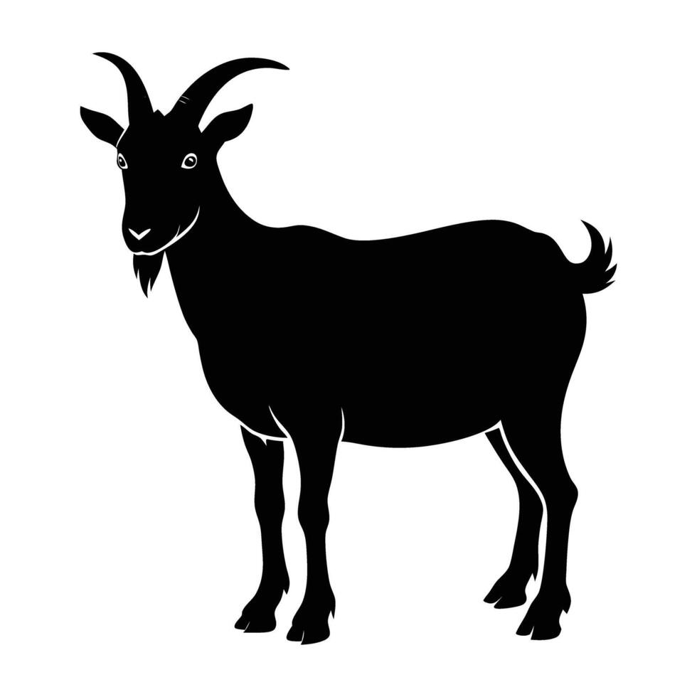 A charming goat displaying subtle horns and a neatly trimmed beard vector
