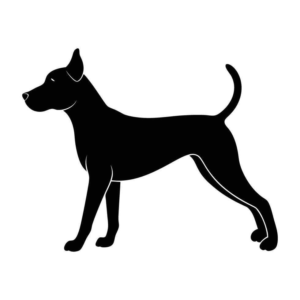 Relaxed dog stretching forward after a nap showing gentle flexibility on white background vector
