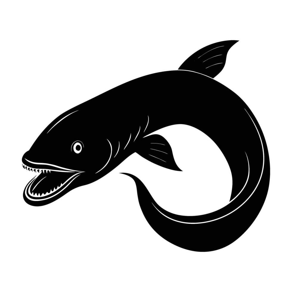 A curious gulper eel swimming slowly with a remarkably oversized mouth vector
