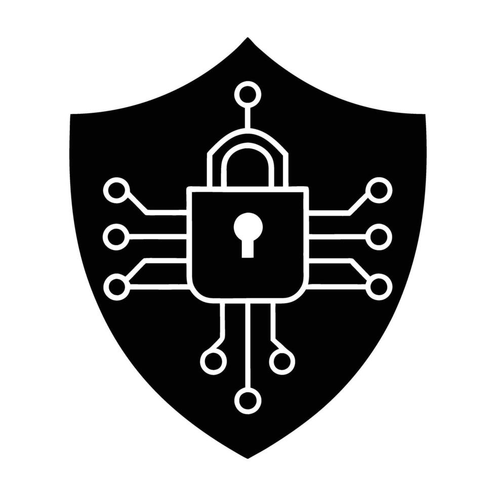 Advanced data encryption process with a secure shield illustration on white background vector