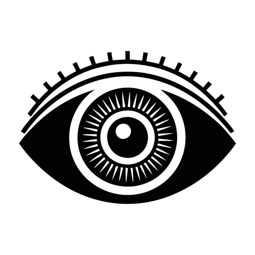 Innovative biometric eye scanner interface with modern silho design in silhouette vector