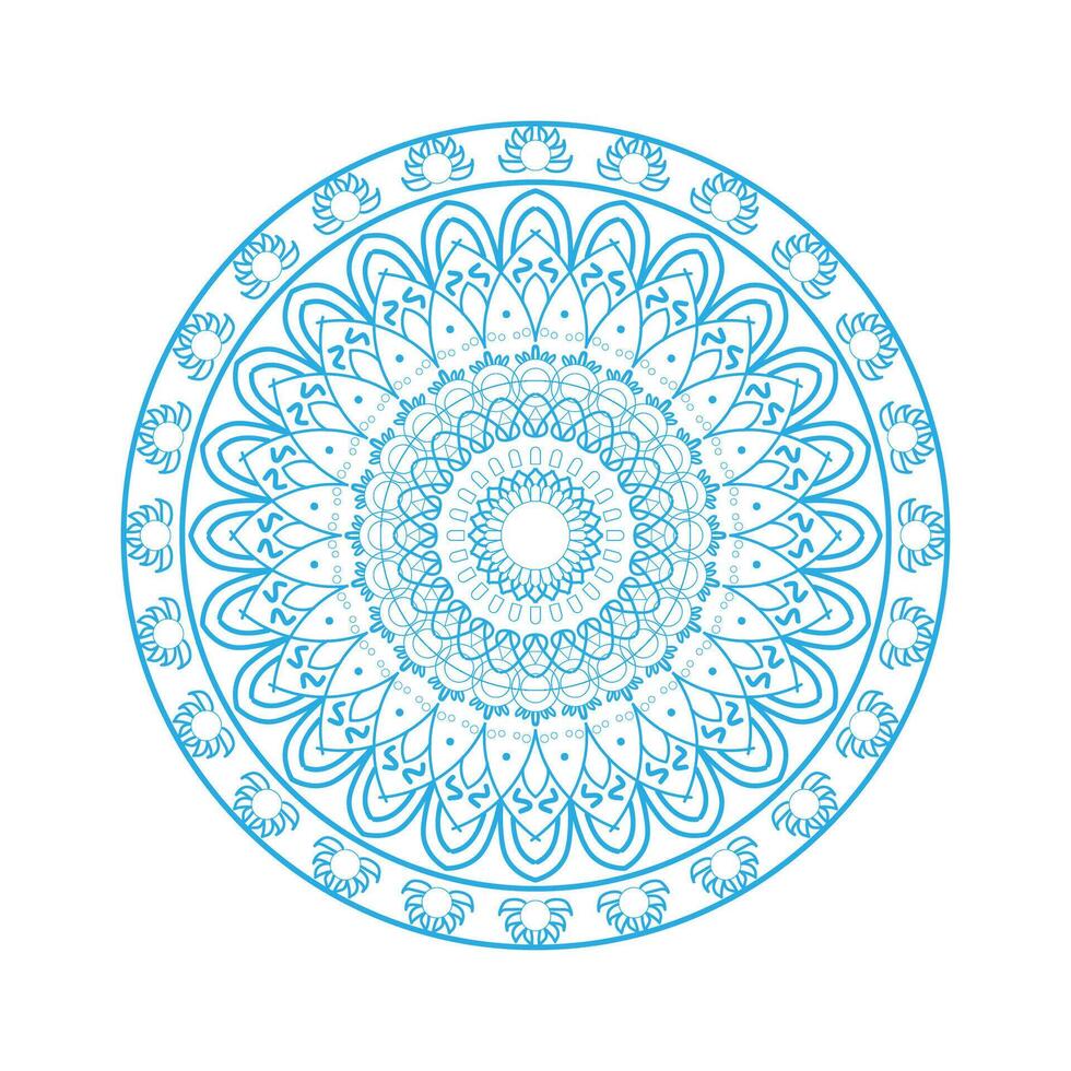Circle floral ornament mandala design vector