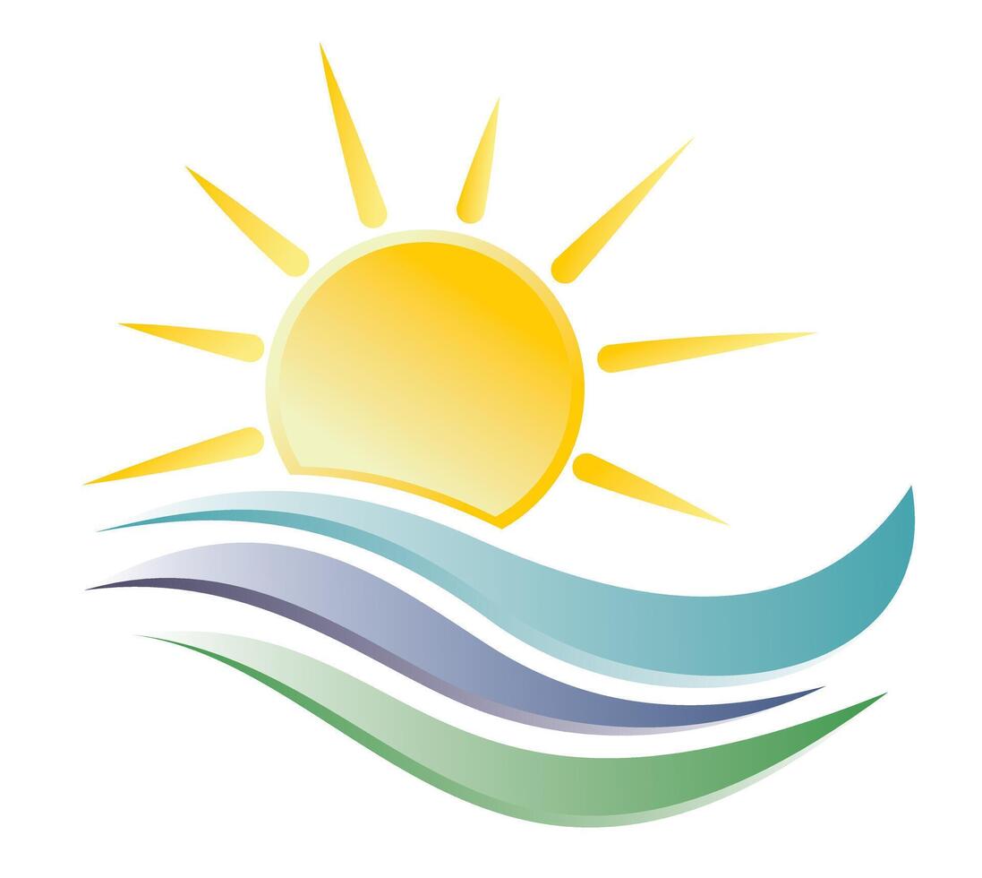 Logo of the sun and the sea. vector