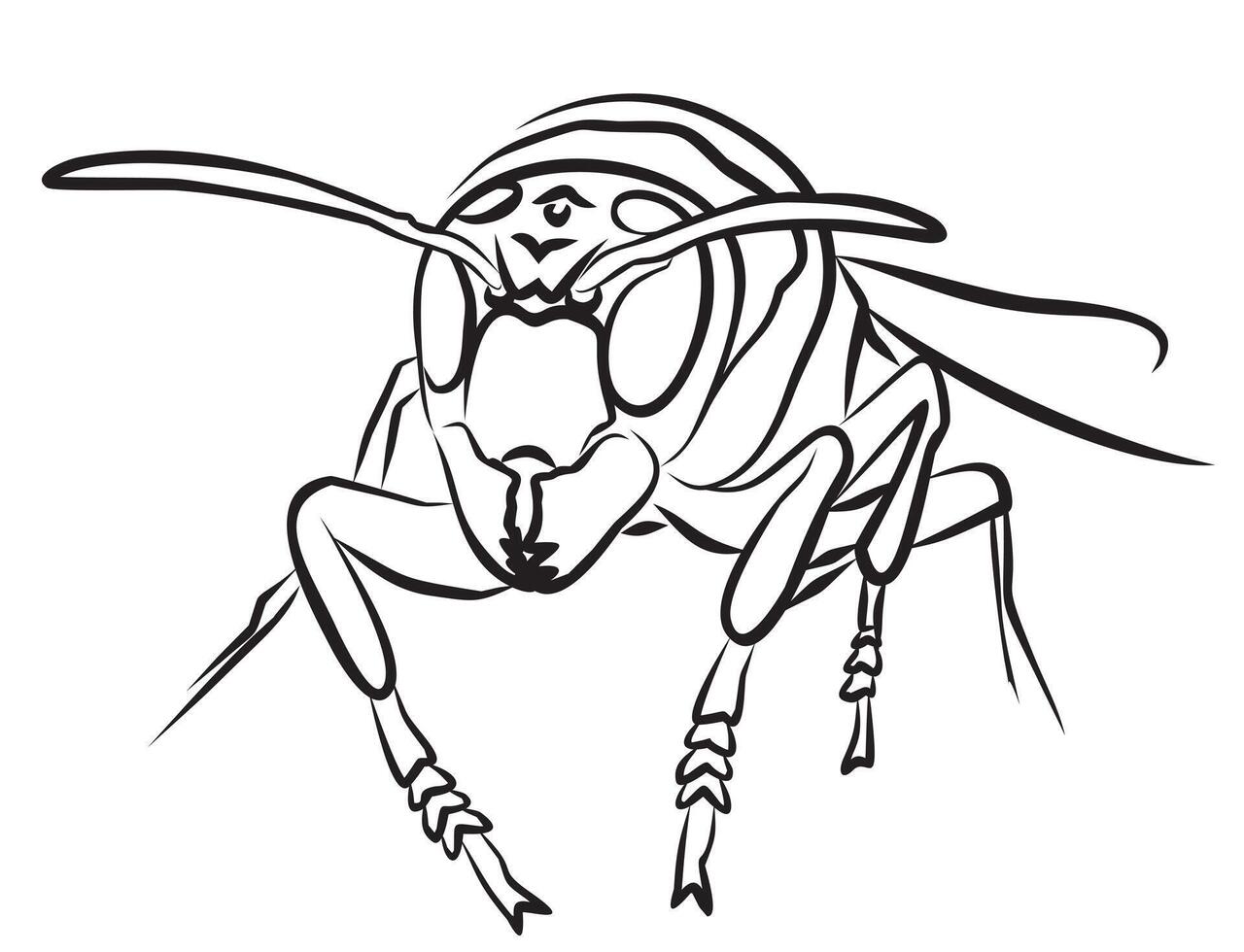 Sketch of a wild wasp. vector