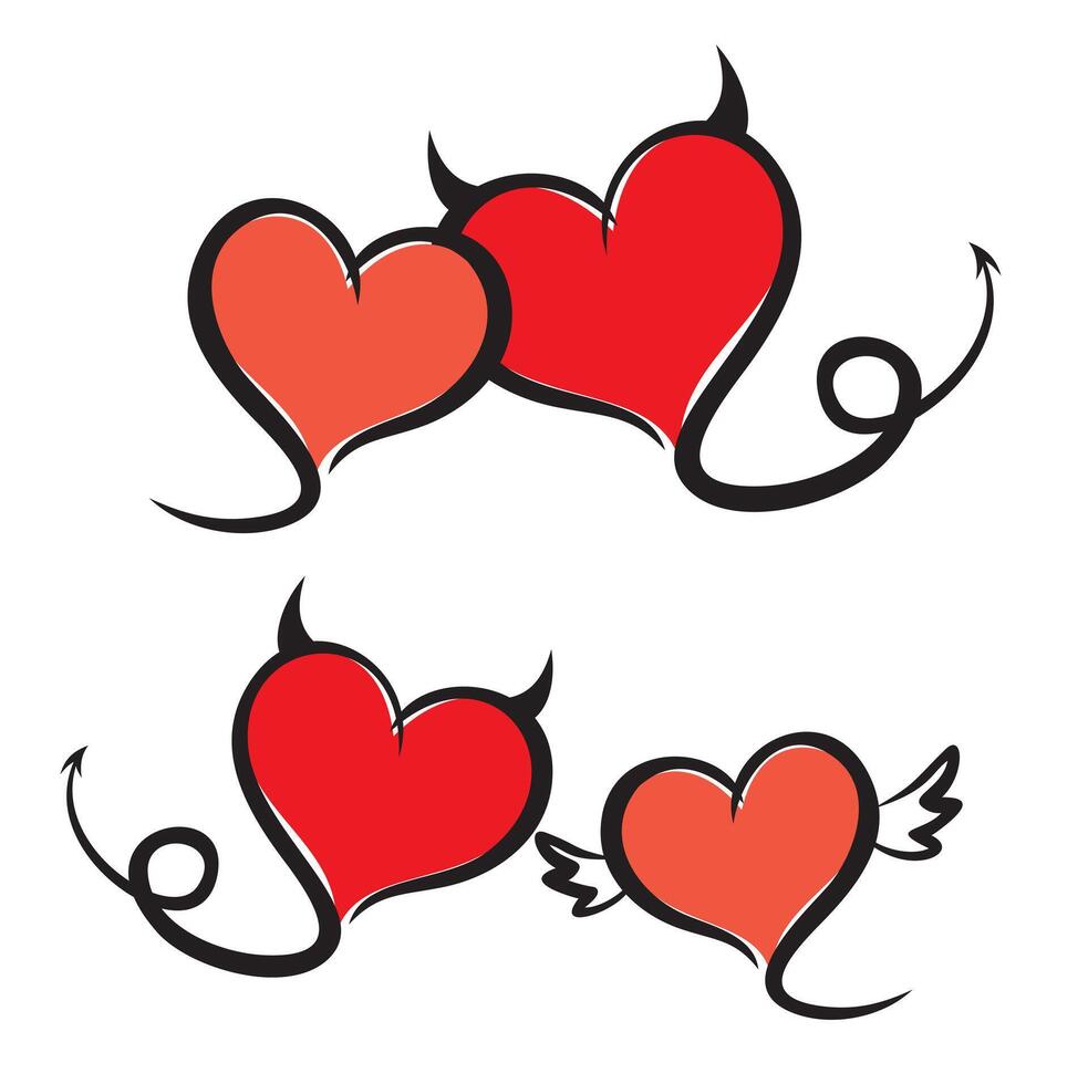 A pair of stylized hearts. vector