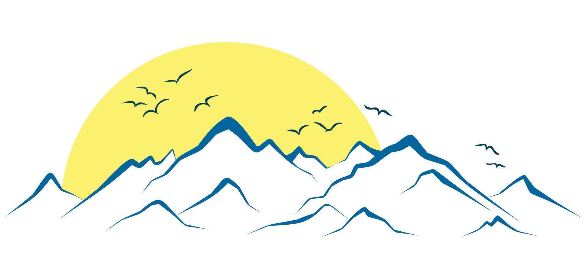 Mountains from the sun dawn. vector