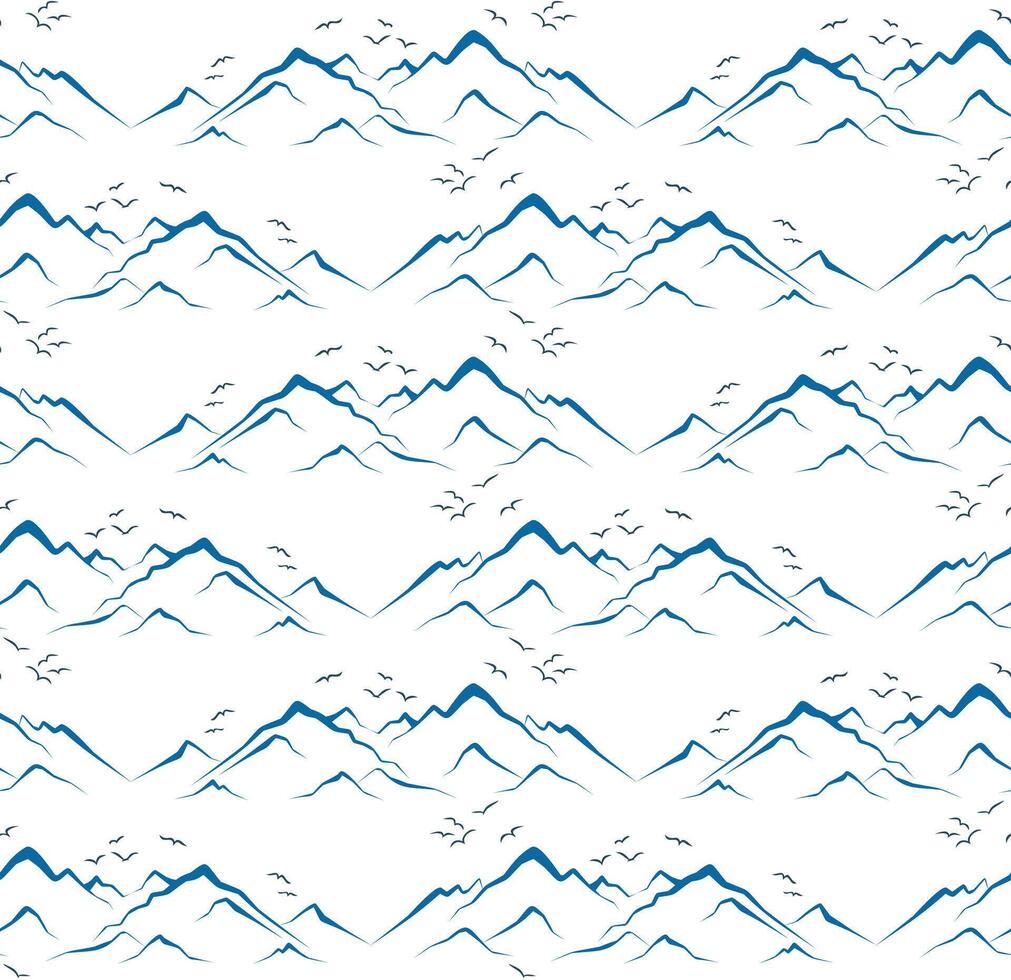 Seamless background with mountains. vector