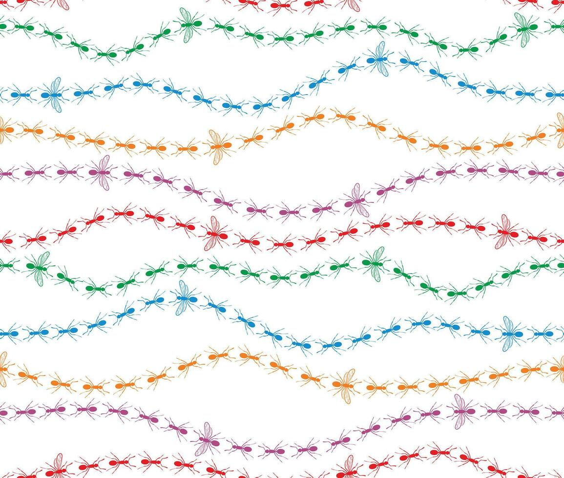 Seamless background with ants. vector