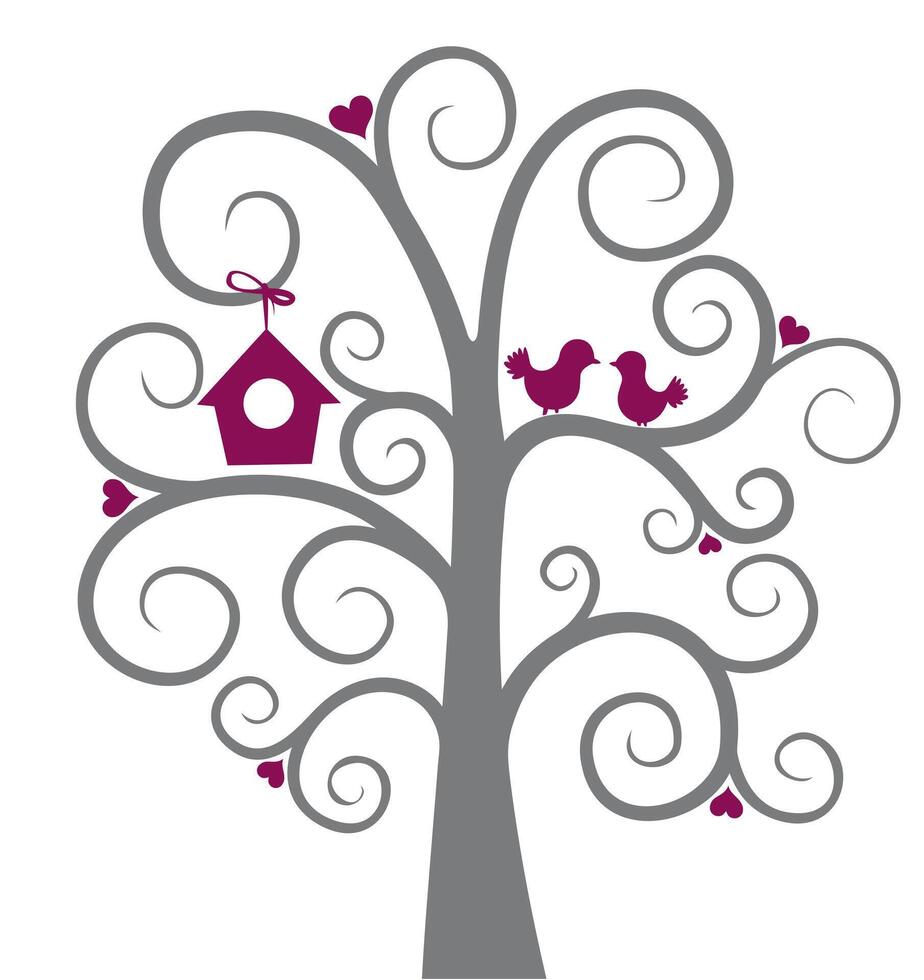 Birds on tree. vector