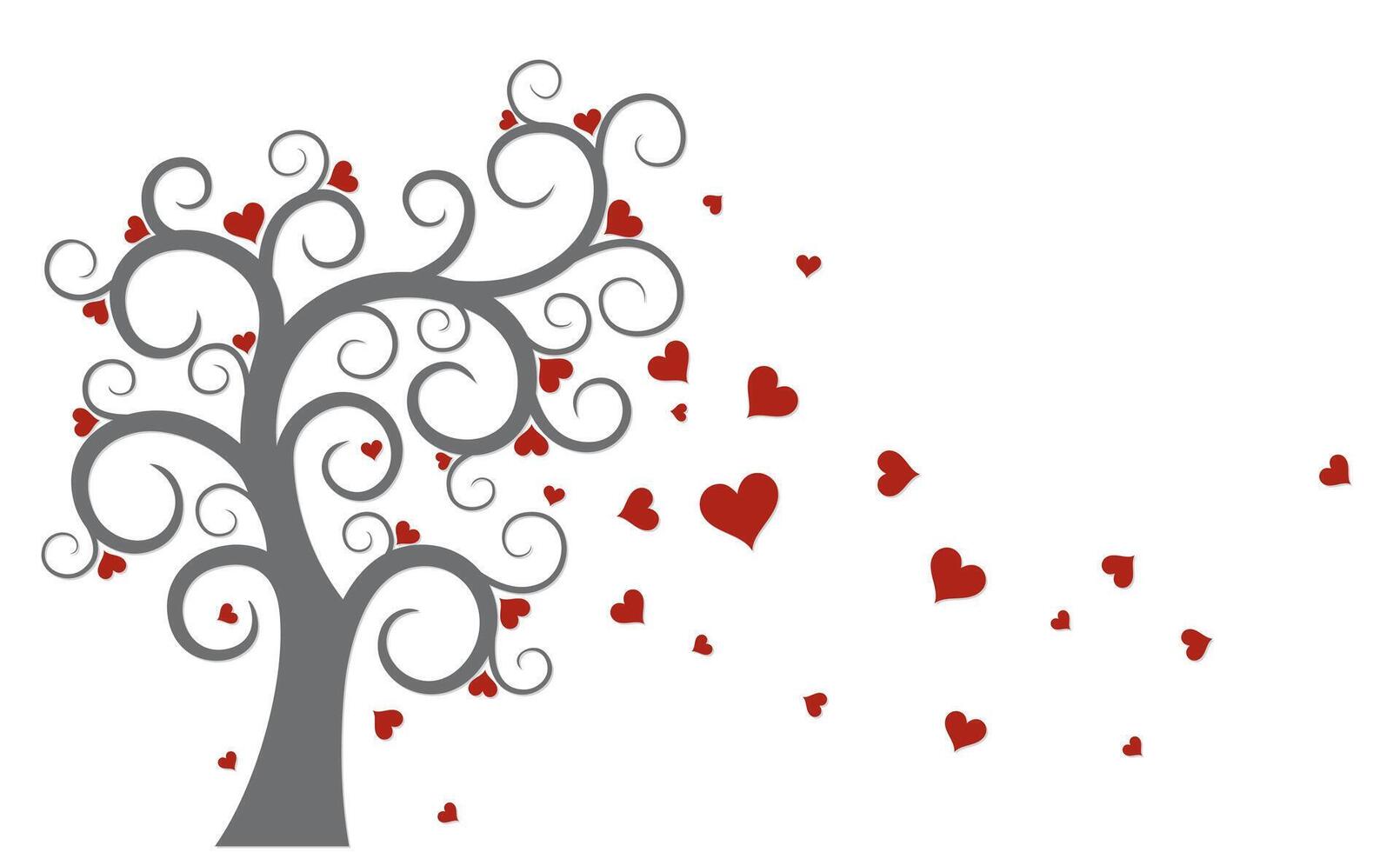 Tree with hearts. vector