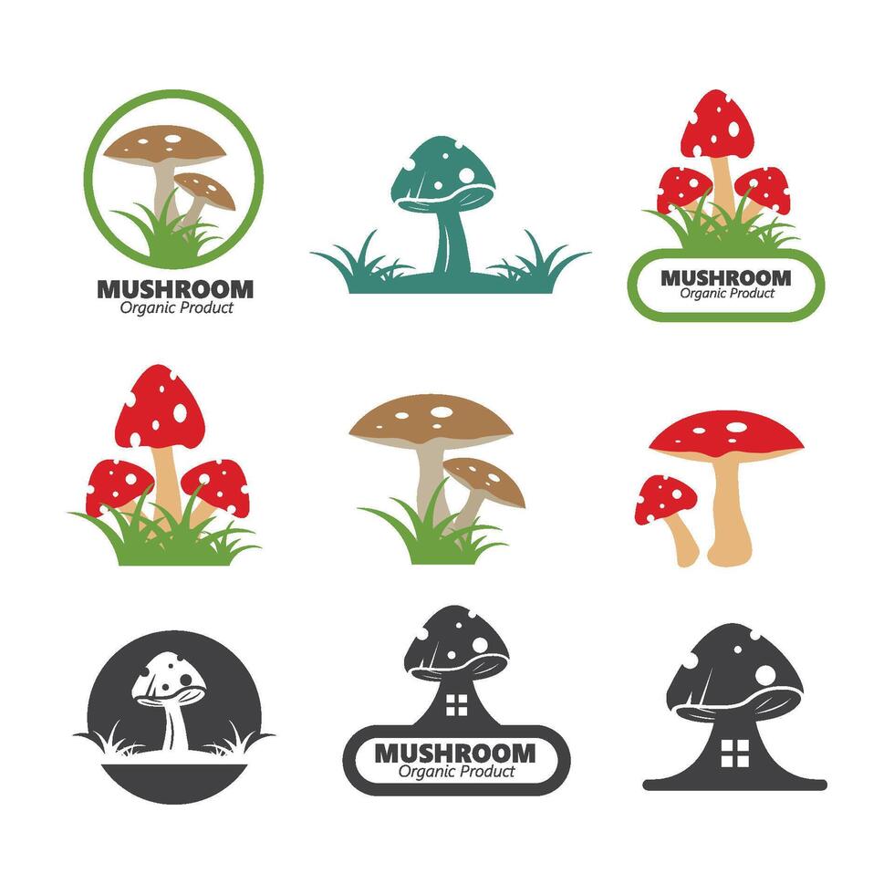 mushroom illustration icon design template vector