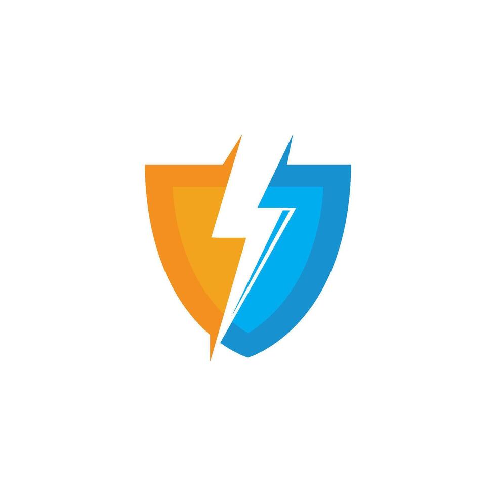 flash thunder bolt shield illustration vector