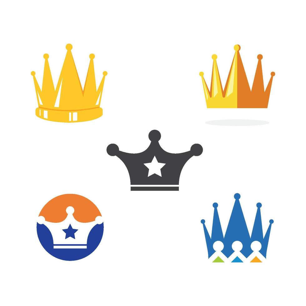 royal crown logo icon illustration template vector