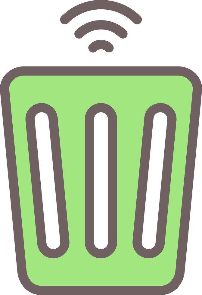Smart Waste Bin Outline Element Style vector