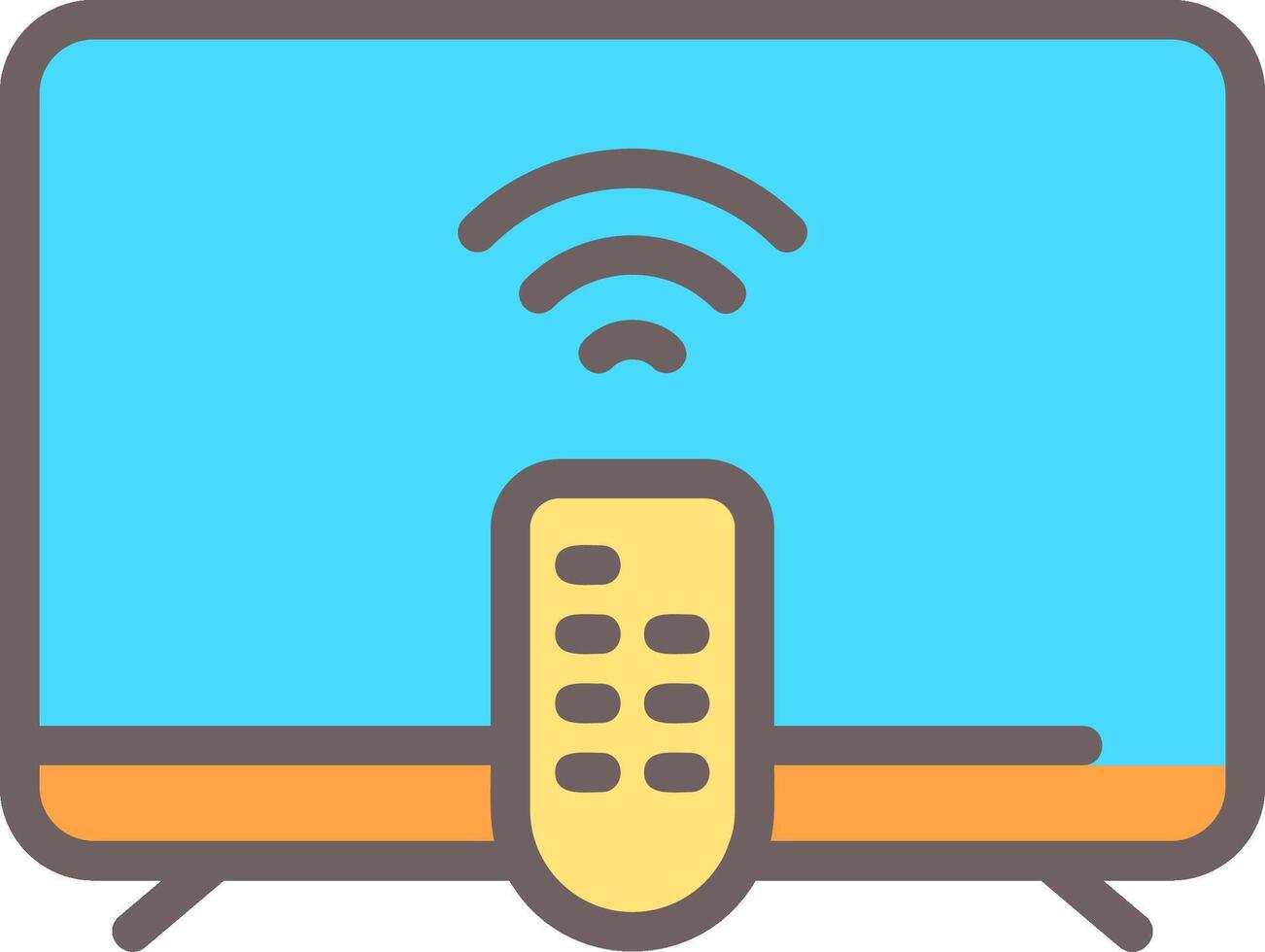 Smart TV Outline Element Style vector