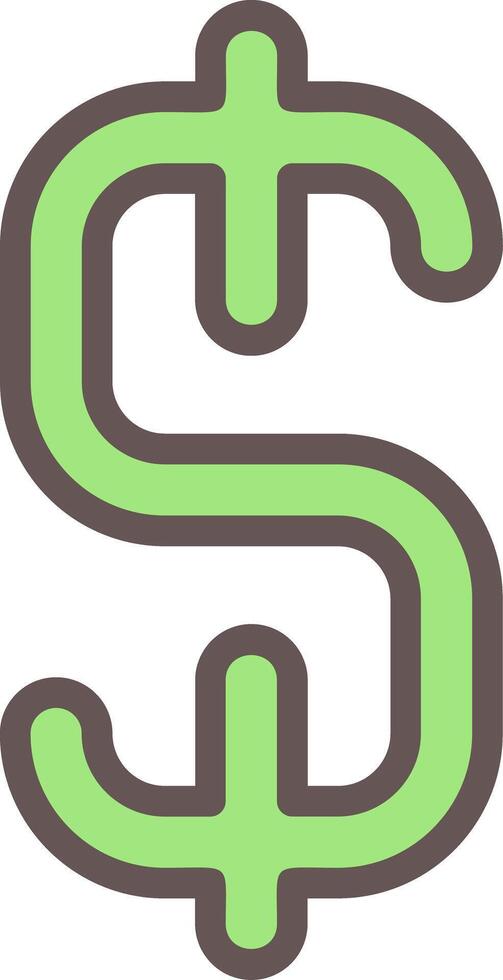 Dollar Sign Filled Element Style vector