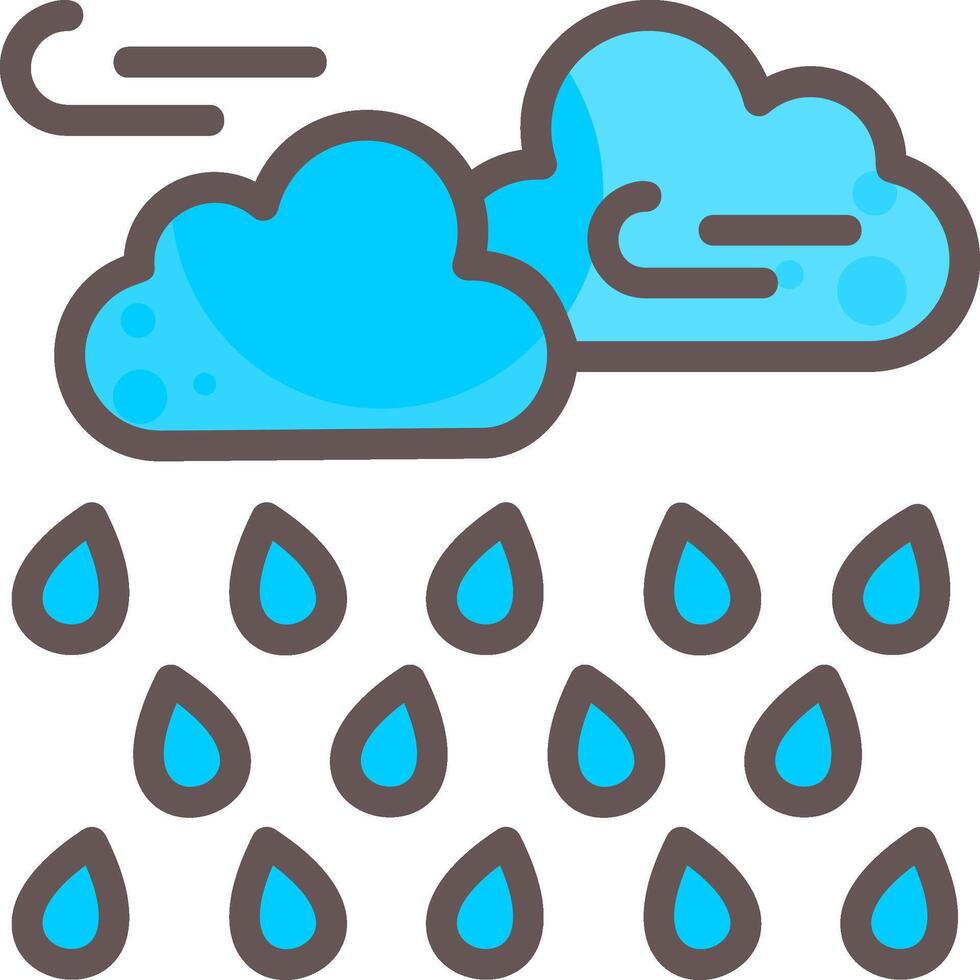 Rain Showers Outline Element Style vector