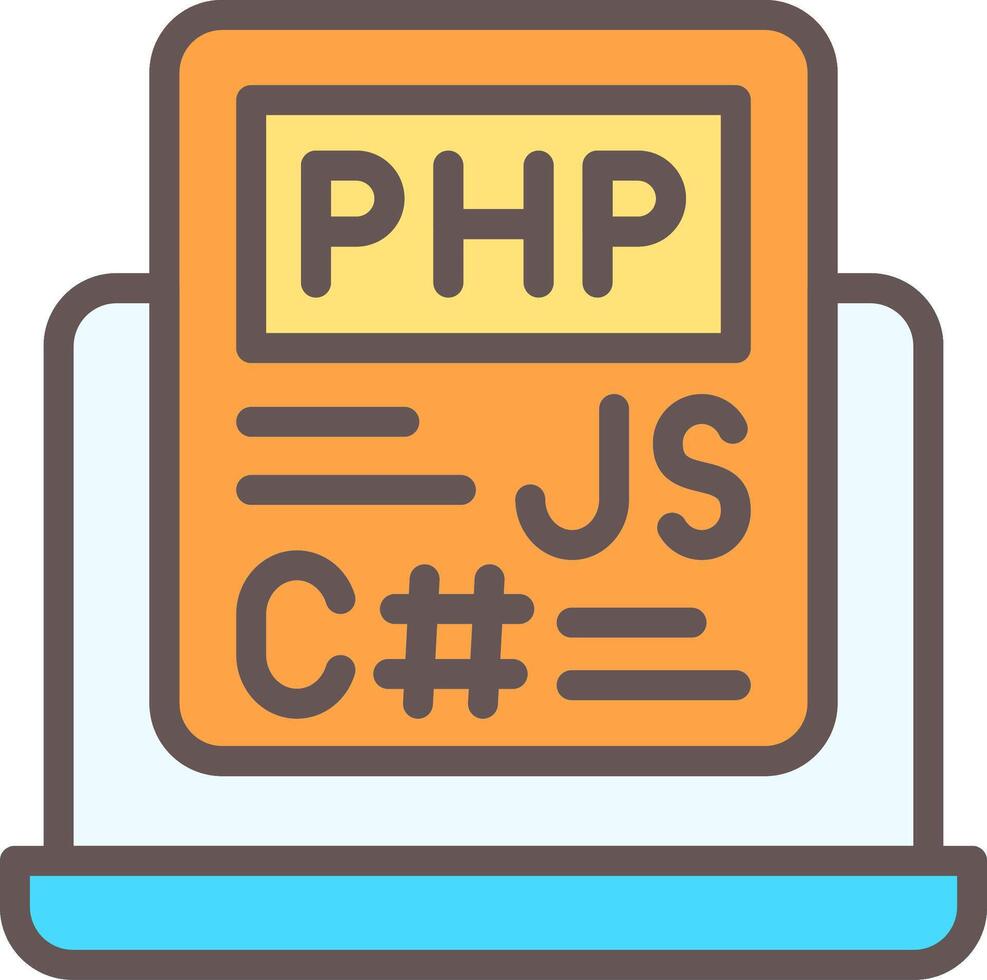 Coding Language Filled Element Style vector