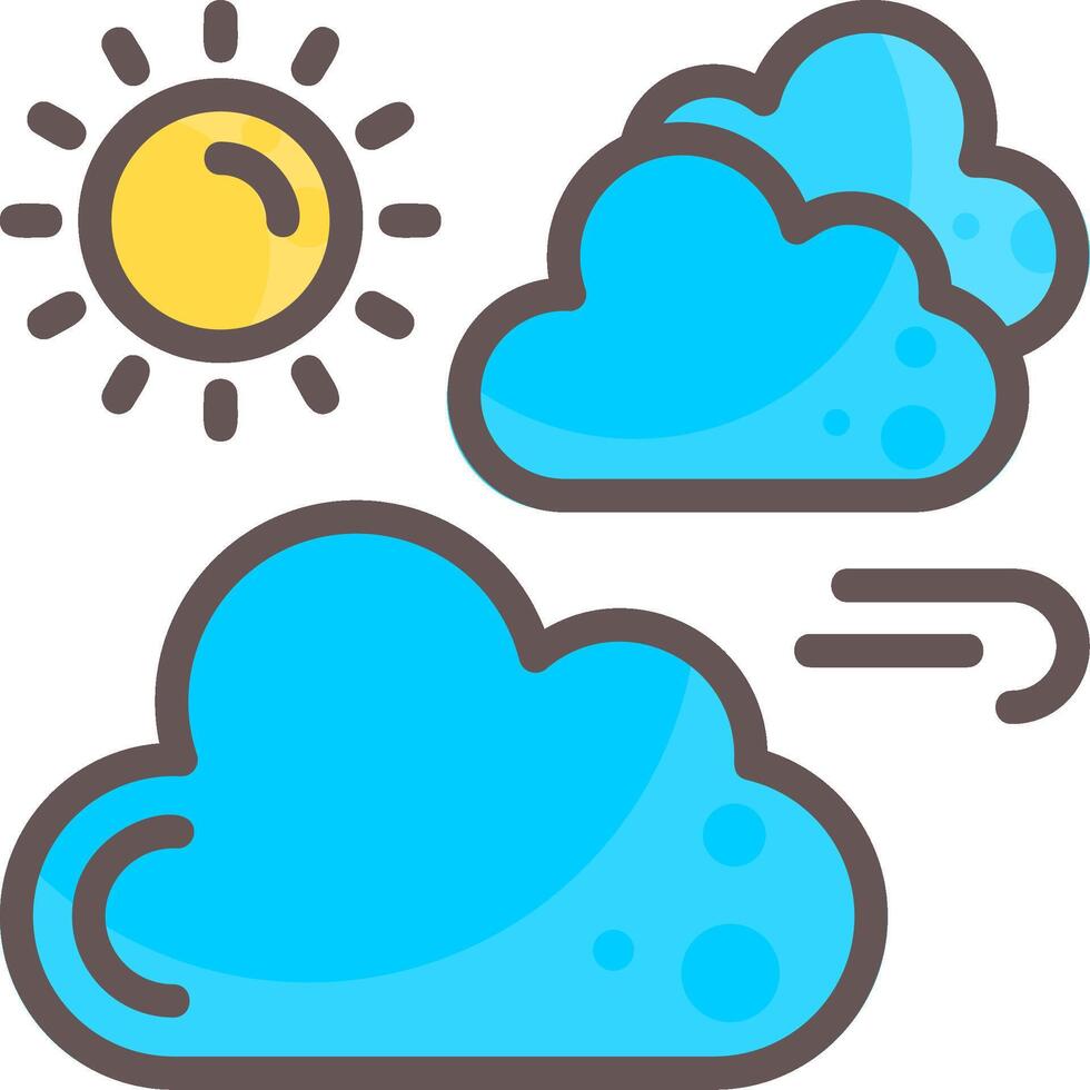 Cloudy Day Filled Icon vector