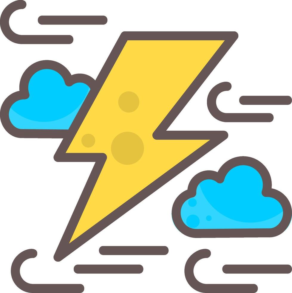 Lightning Bolt Outline Element Style vector
