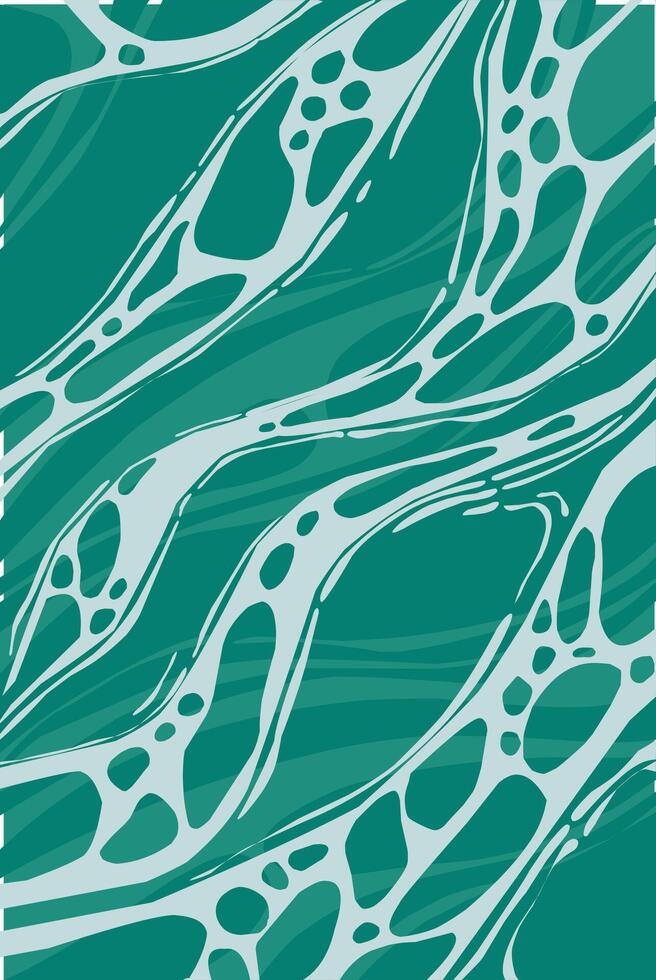 Natural illustration of green lake water with foam flow. Green color abstract texture vector