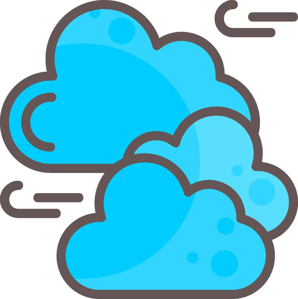 Overcast Clouds Outline Element Style vector