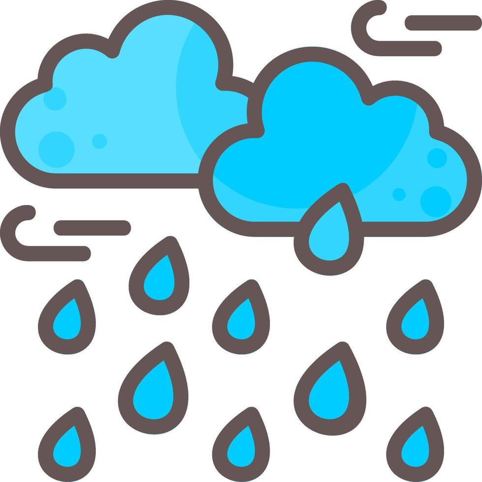 Showers Outline Element Style vector