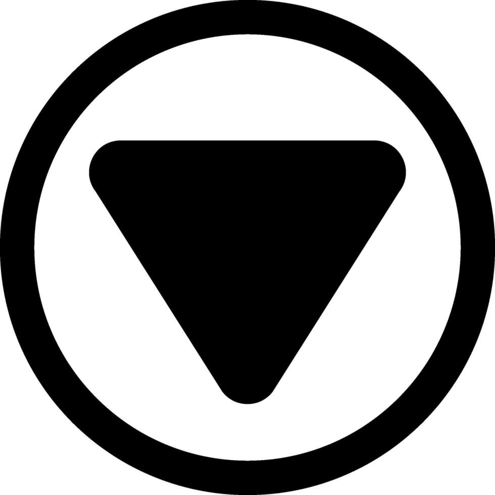 Arrow Bounded Down Solid Element Style vector