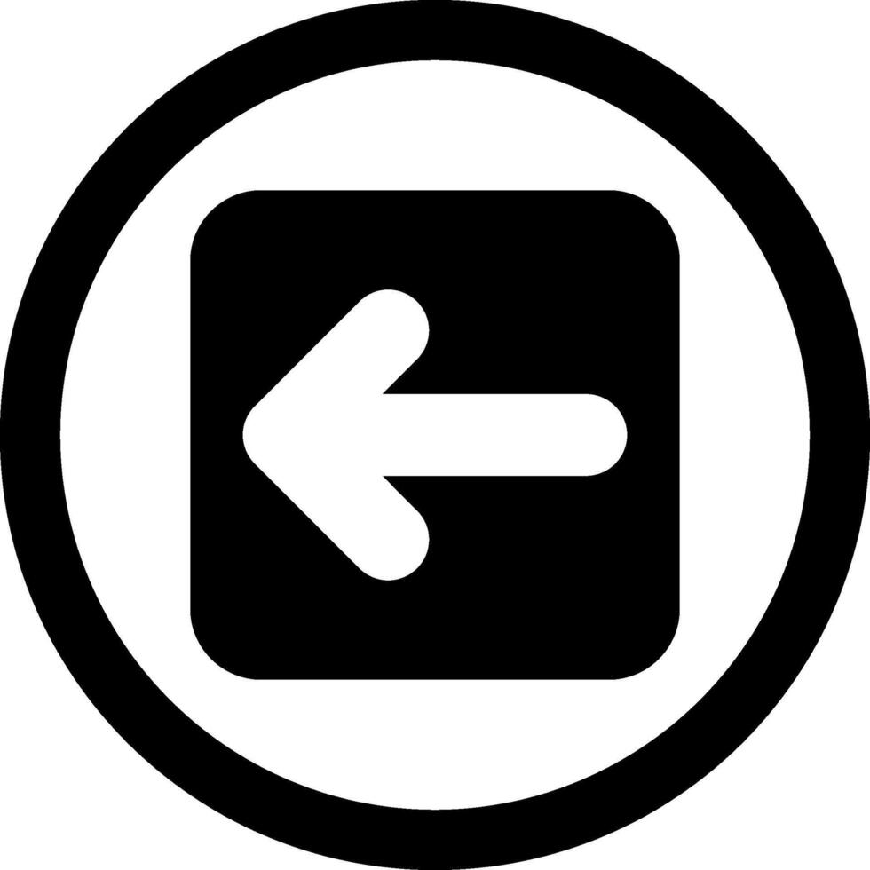 Arrow Square Left Solid Element Style vector