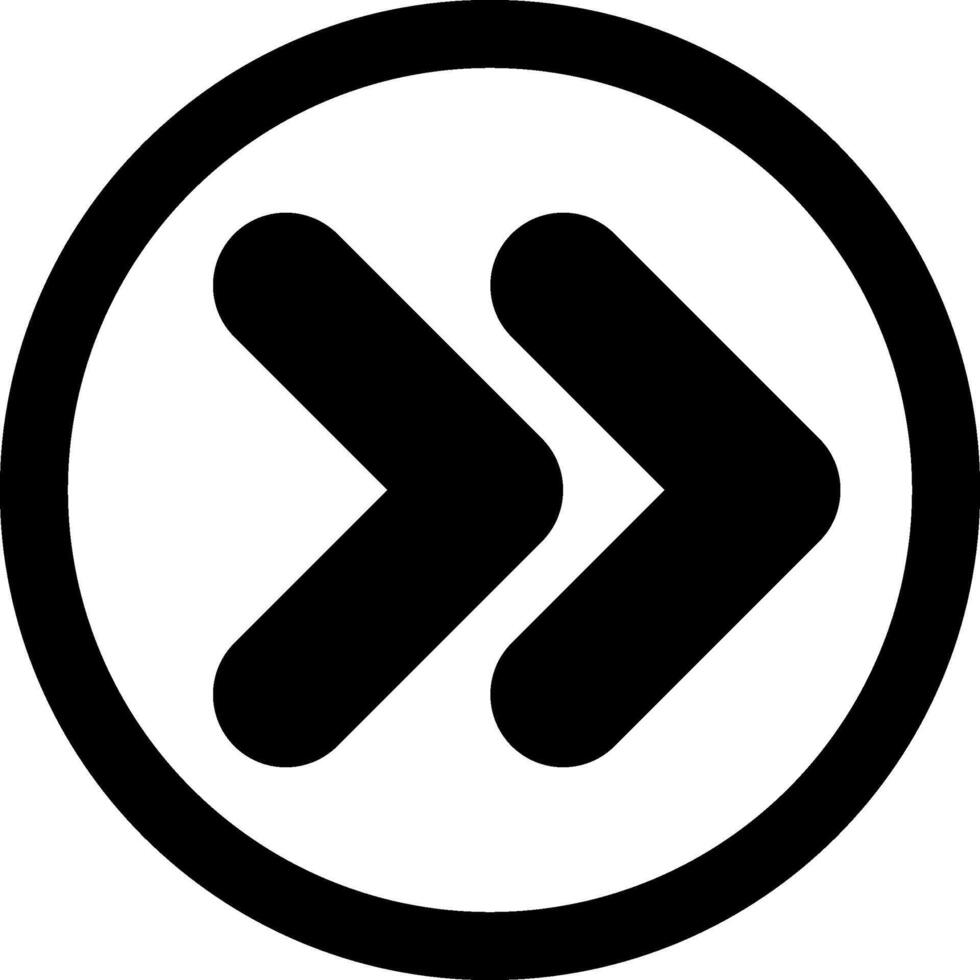 Chevron Double Right Solid Element Style vector
