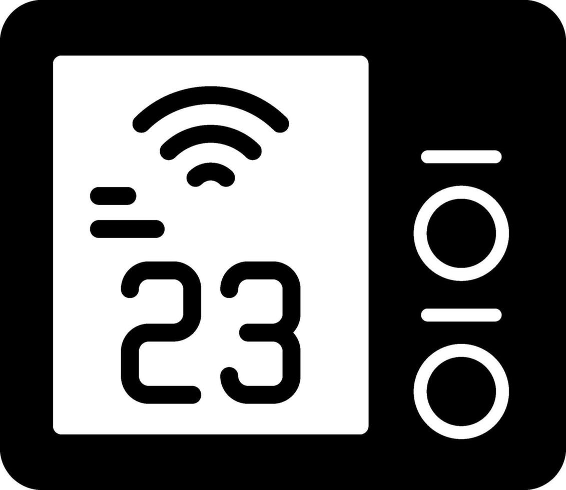 Smart Thermostat Solid Element Style design vector