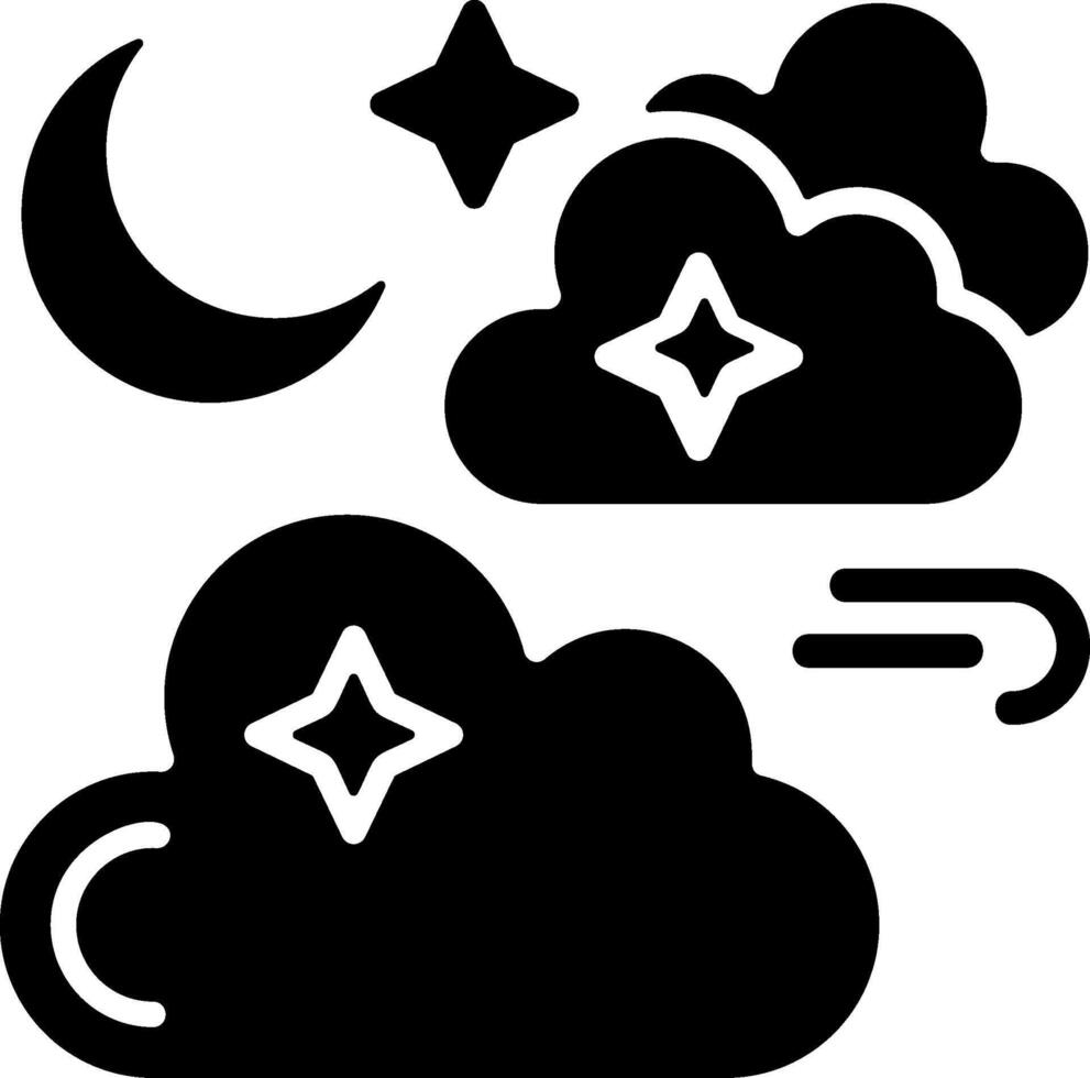 Cloudy Night Icon vector