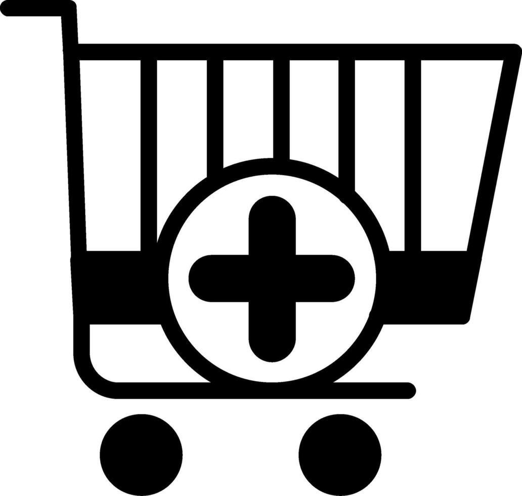Add to Cart Solid Style Icon Design vector