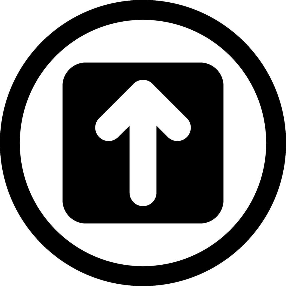Arrow Square Up Solid Element Style vector