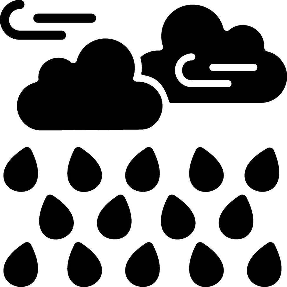 Rain Showers Solid Element Style vector
