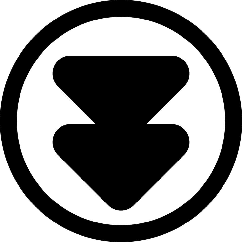 Double Arrow Down Solid Element Style vector