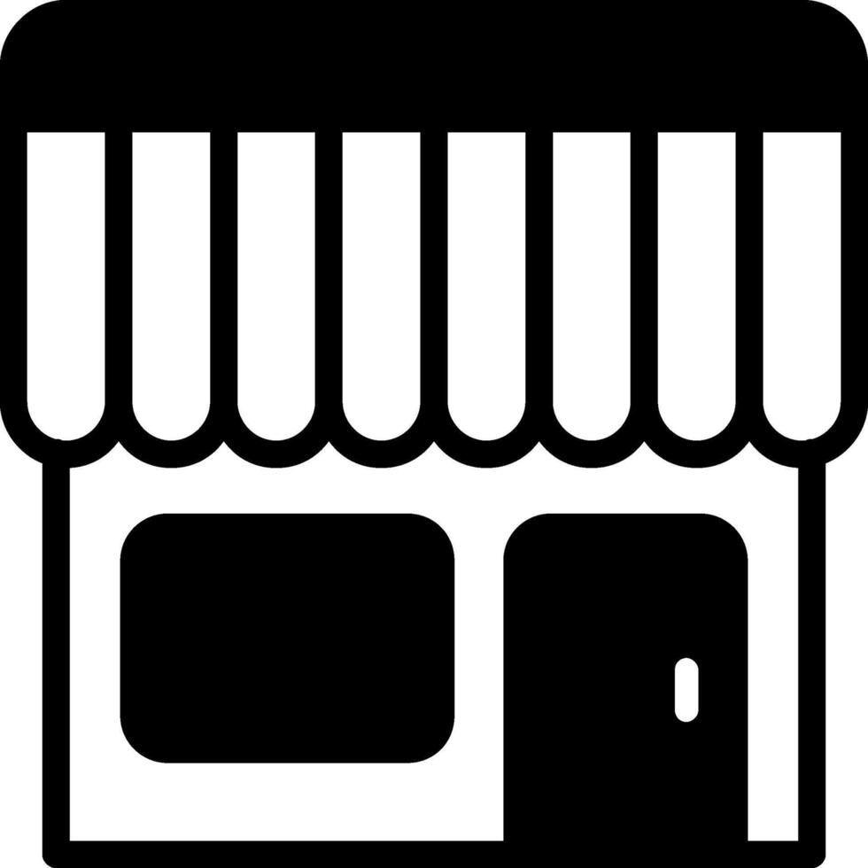 Storefront Solid Style Icon Design vector