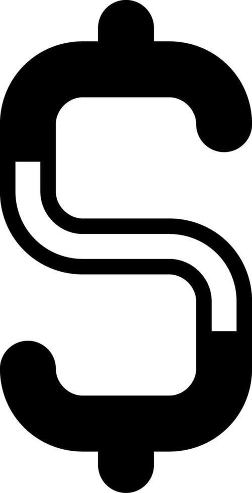 Dollar Sign Solid Style Icon Design vector