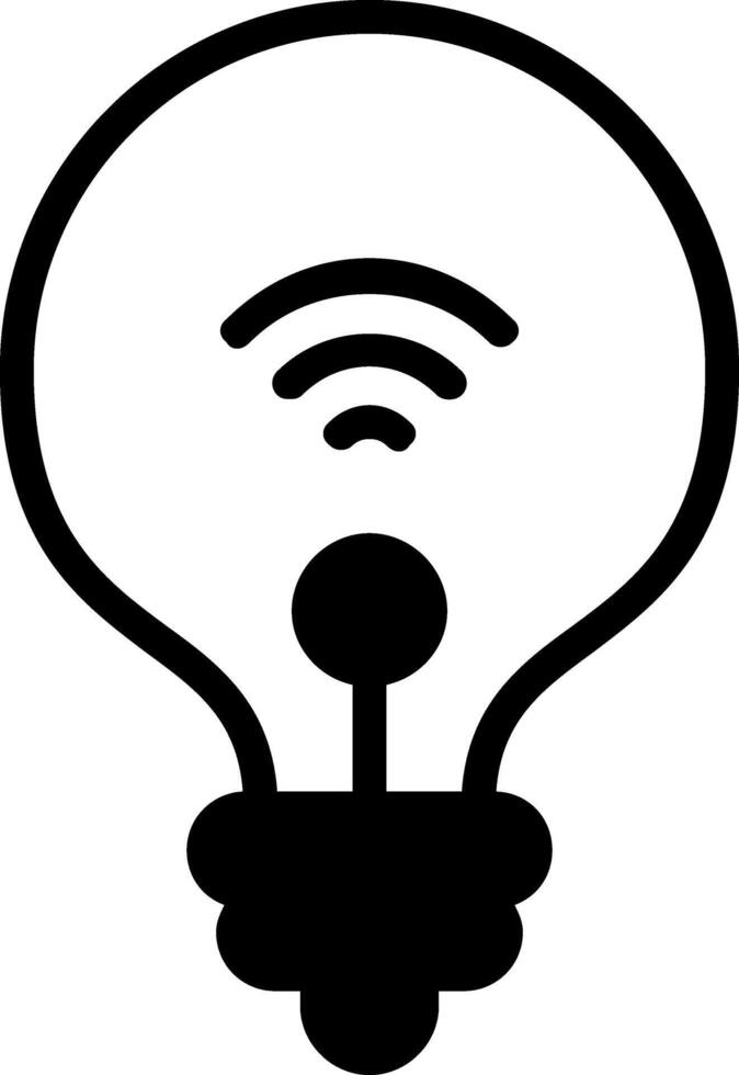 Smart Lightbulb Solid Element Style vector