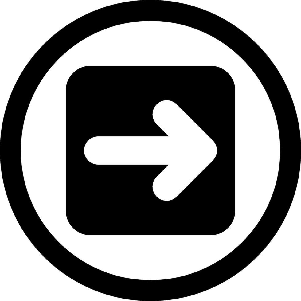 Arrow Square Right Solid Element Style vector