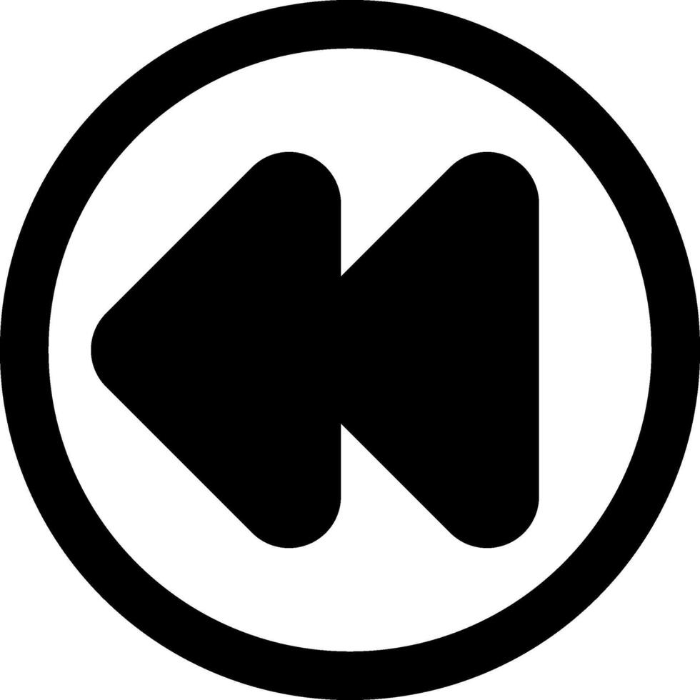 Double Arrow Left Solid Element Style vector