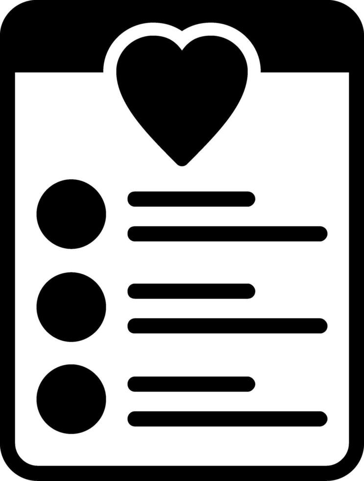 Wishlist Solid Style Icon Design vector
