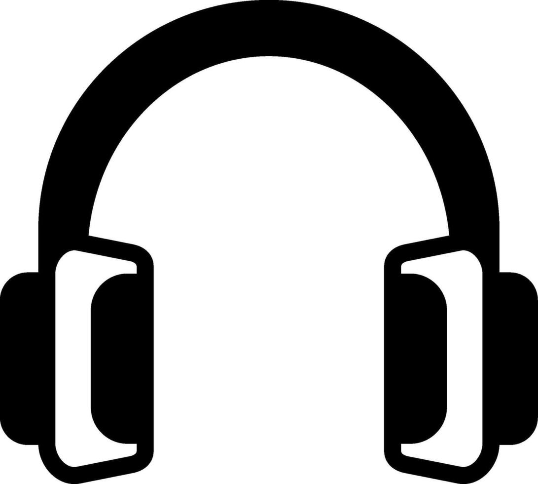 Headphones Solid Element Style design vector