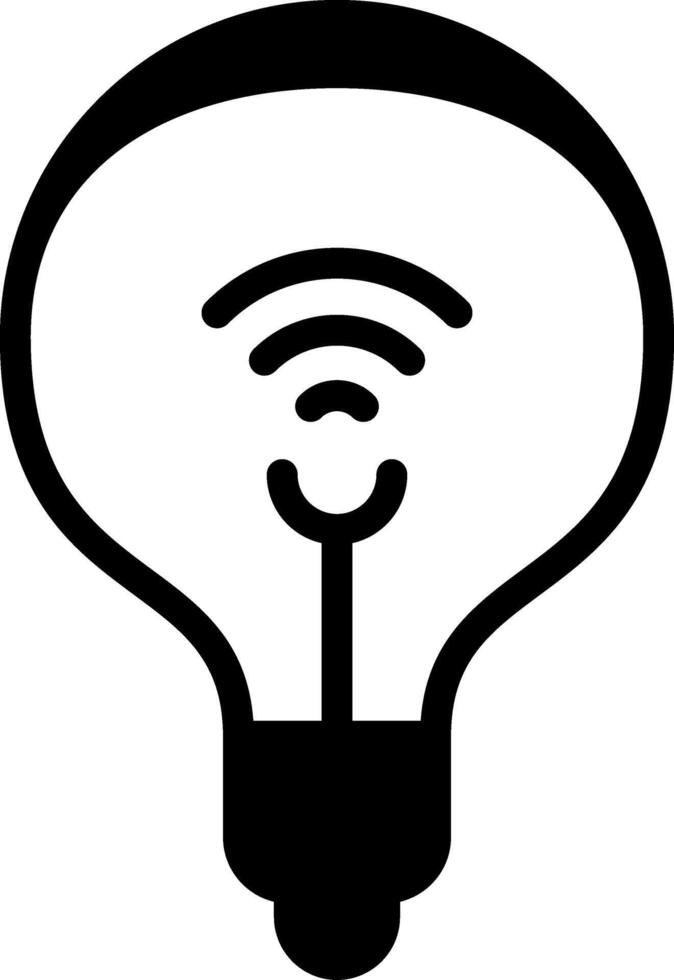 Smart Light Bulb Solid Element Style vector