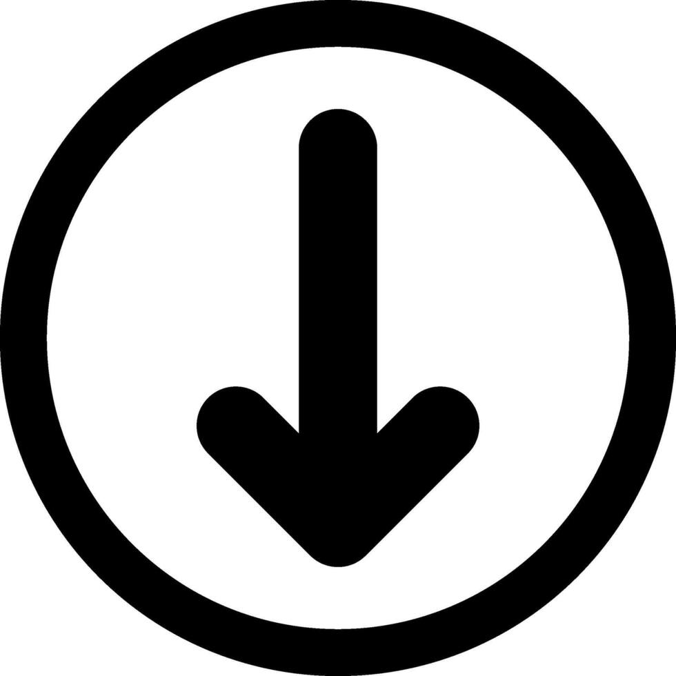 Arrow Long Down Solid Element Style vector