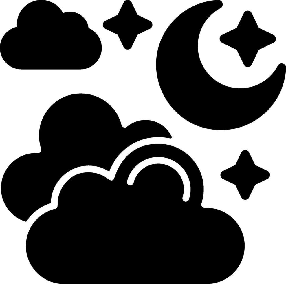 Partly Cloudy Night Icon vector