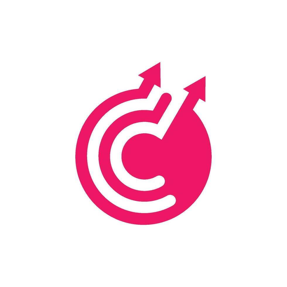 C Letter arrow Logo Template icon. vector