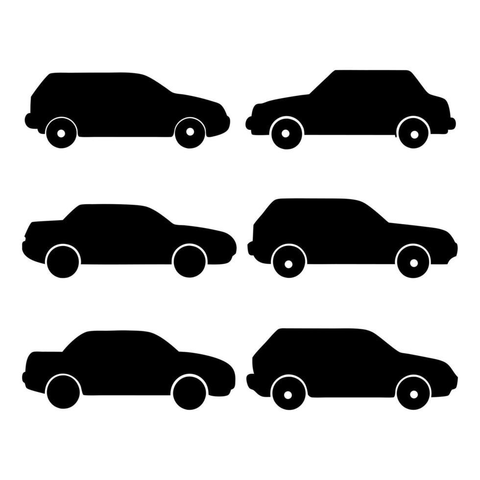 car silhouette set illustration vector